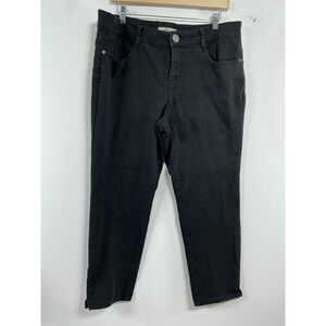 Womans Bass Black Jeans Stretchy Size 16 Elastic Waist 0263/E-5
